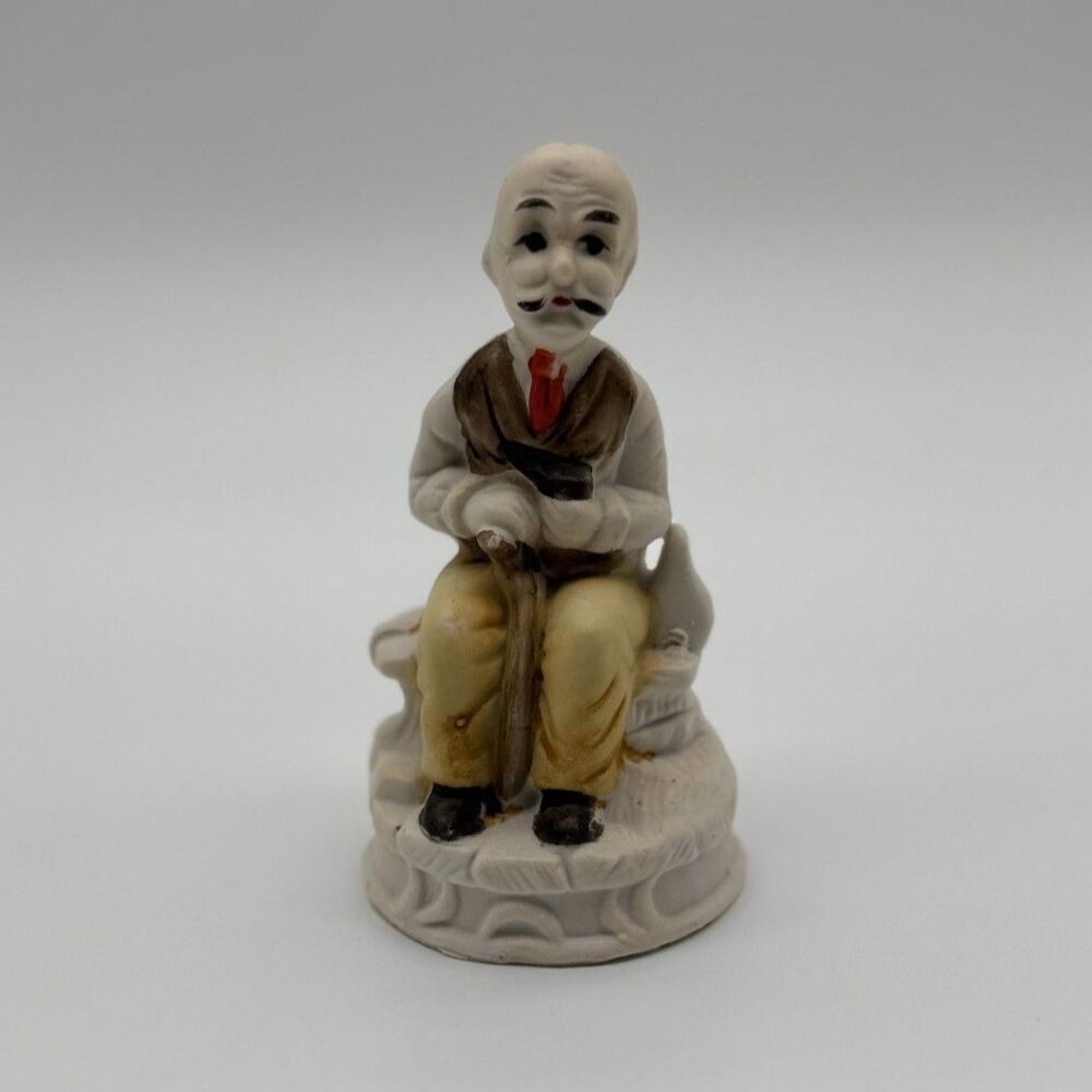 Vintage Hand Painted Elderly Man Ceramic Figurine from The Marquise Collection